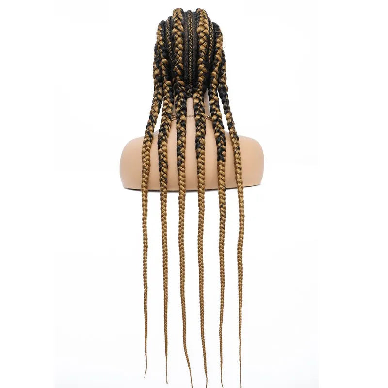 36" Jumbo Knotless Box Braids Wig | Incoo Full Lace Cornrow Wig | Transparent Lace | African Braided Hair