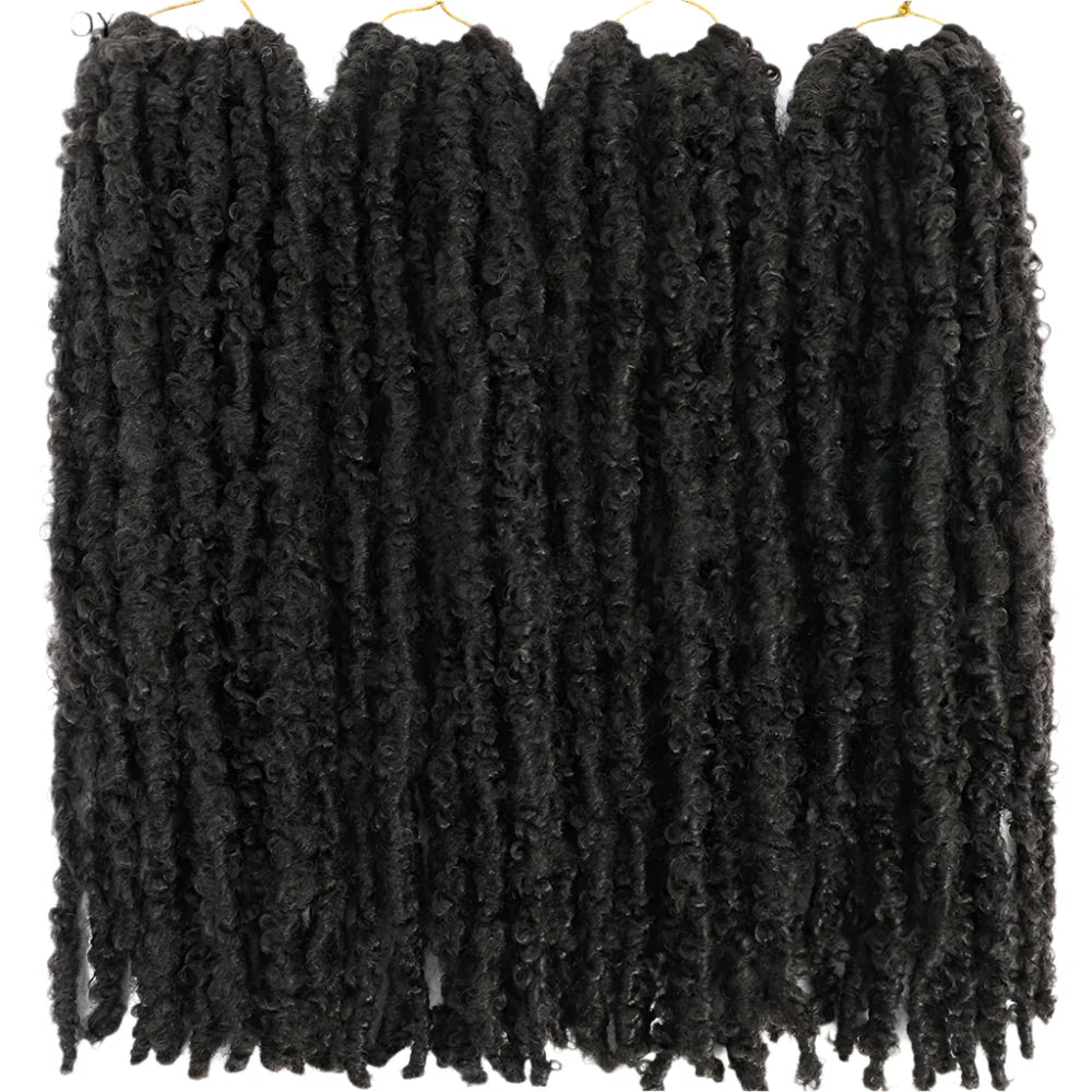 Butterfly Faux Locs Crochet Hair | 12/14" Distressed Goddess Locs | Pre-Looped | 12 Strands/Pack
