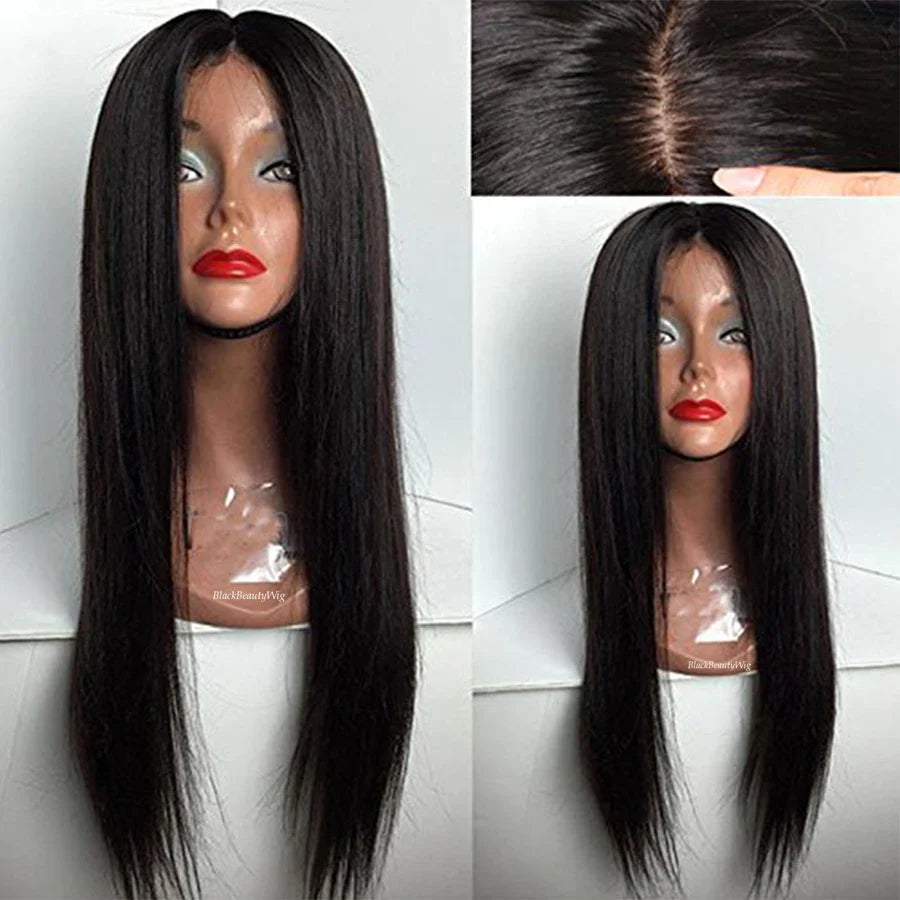 Natural Color 5x5 Silk Top Full Lace Wig | Silky Straight Peruvian Remy Human Hair (Pre-Plucked, Baby Hair)
