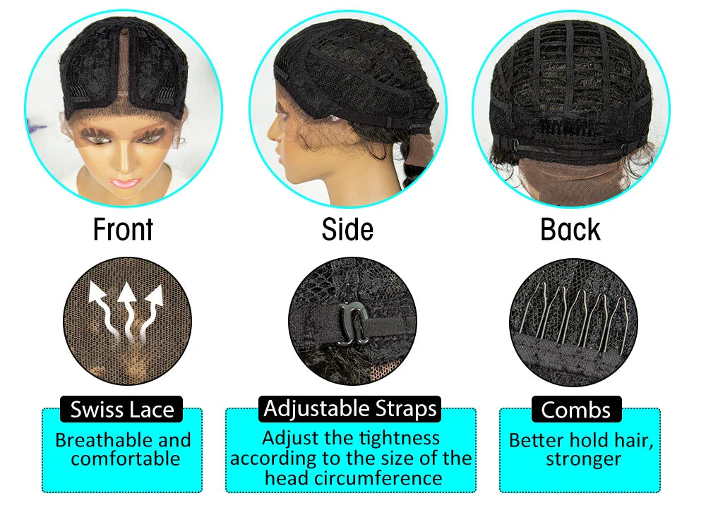 KIMA Dutch Braids Wig | 13x4 Lace Front | Kinky Curly Edges | Baby Hair