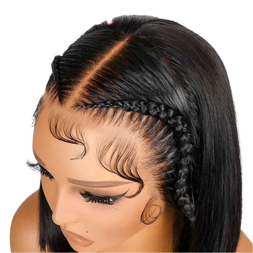Pre-Styled Braided Bob Wig | 13x4 Lace Front | Remy Hair | Pre-Cut Lace