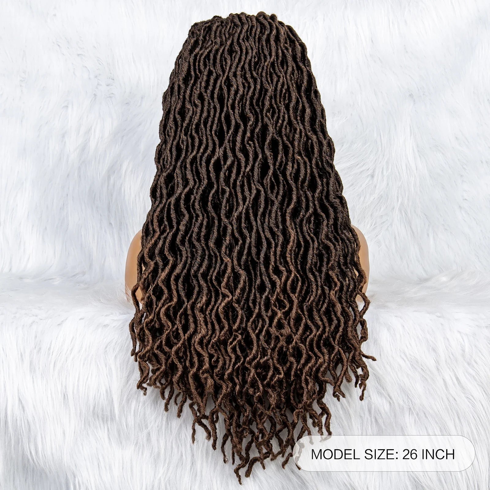 Knotless Box Braided Wig with Curly Ends & Baby Hair | Synthetic Lace Front Wig for Black Women