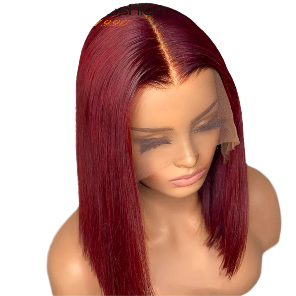 Rebecca #33 Reddish Brown Bob Wig | 13x6x1 T-Part Peruvian Remy Human Hair