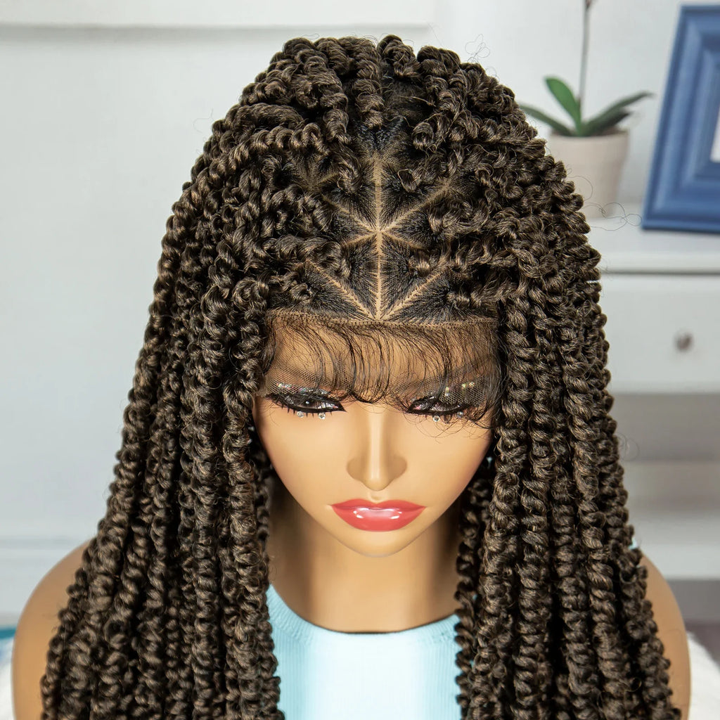 Burgundy Knotless Twist Dreadlocks Lace Front Wig | Crochet Braids | Full Lace | Black Women