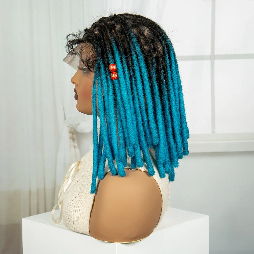 Orange Knotless Faux Locs Braided Wig | Full Lace | Baby Hair