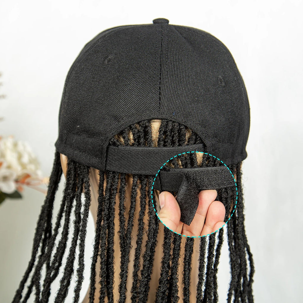 Braided Baseball Cap Wig | Adjustable Hat Wig | Afro Black Women & Girls