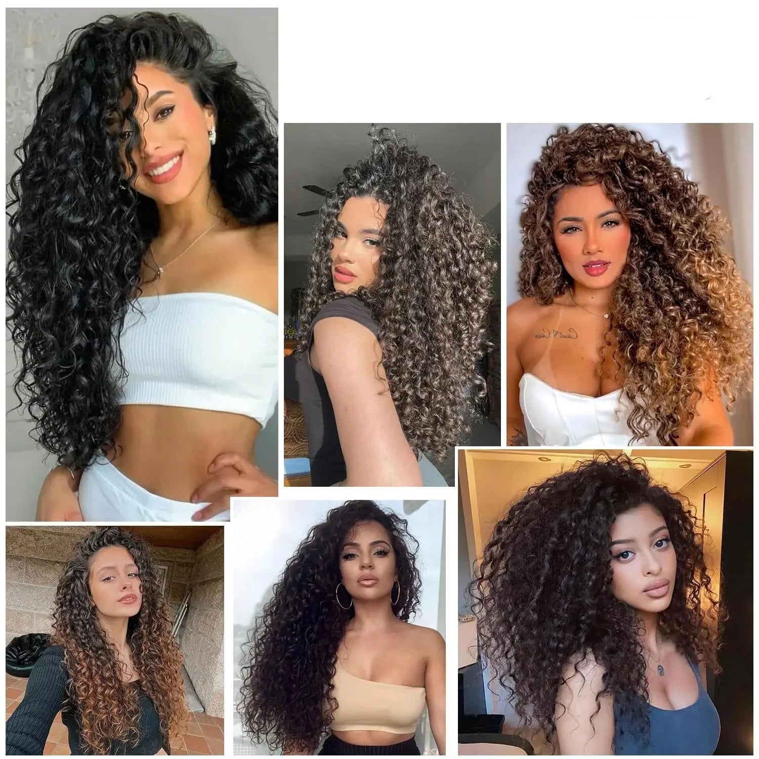 Short Beach Curl Crochet Hair | Bohemian Curly Braids | Deep Wave Synthetic Hair | 18 Strands/Pack
