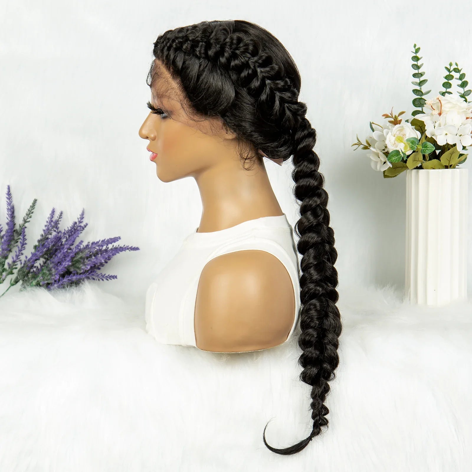 KIMA Dutch Braids Wig | 13x4 Lace Front | Kinky Curly Edges | Baby Hair