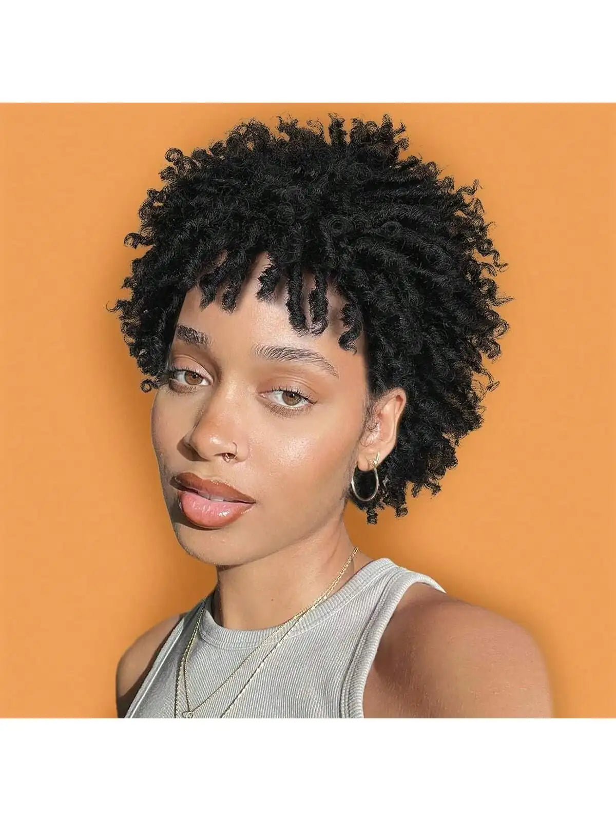 Short Afro Faux Dreads Wig | Heat Resistant Synthetic Braids | Unisex Wig for Black Women & Men