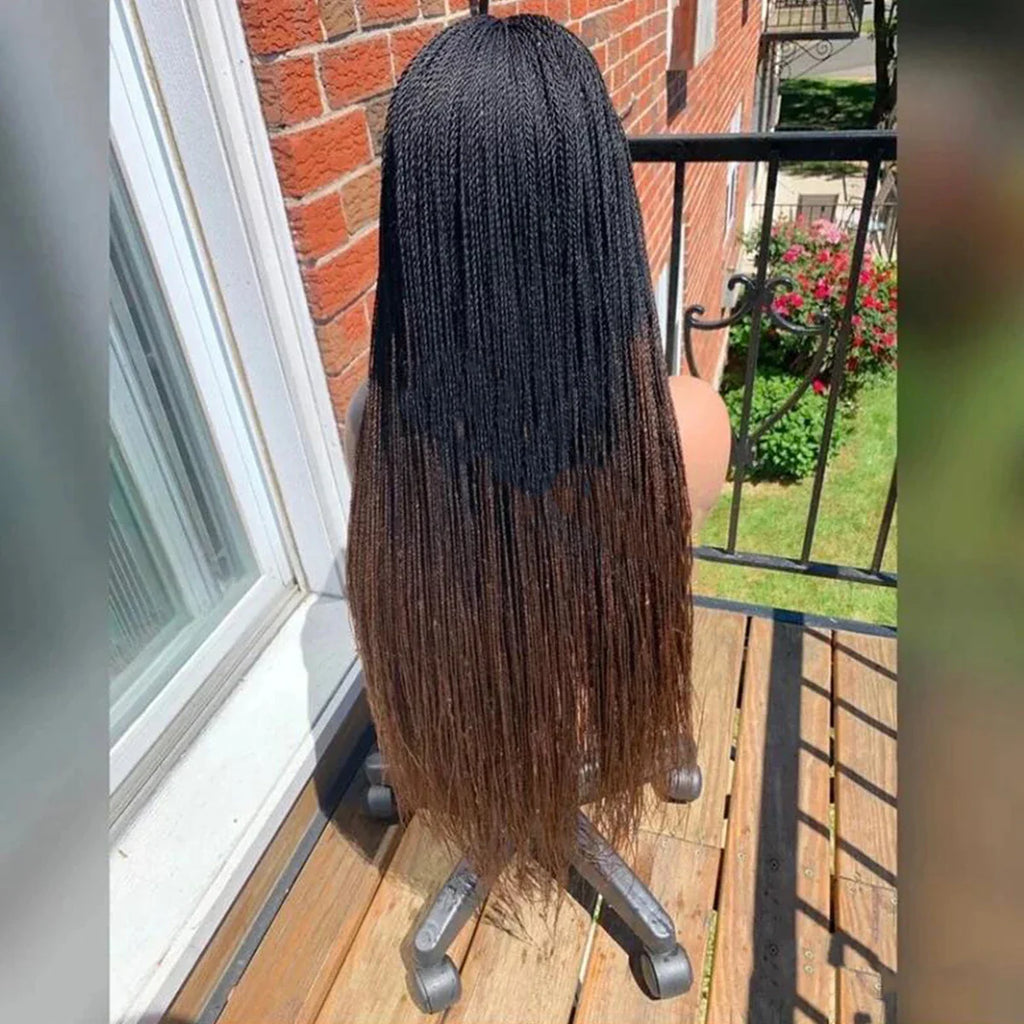 Ready-to-Ship 28" Center Part Box Braids Wig | 13x4 Lace Front | Middle Part | Kanekalon