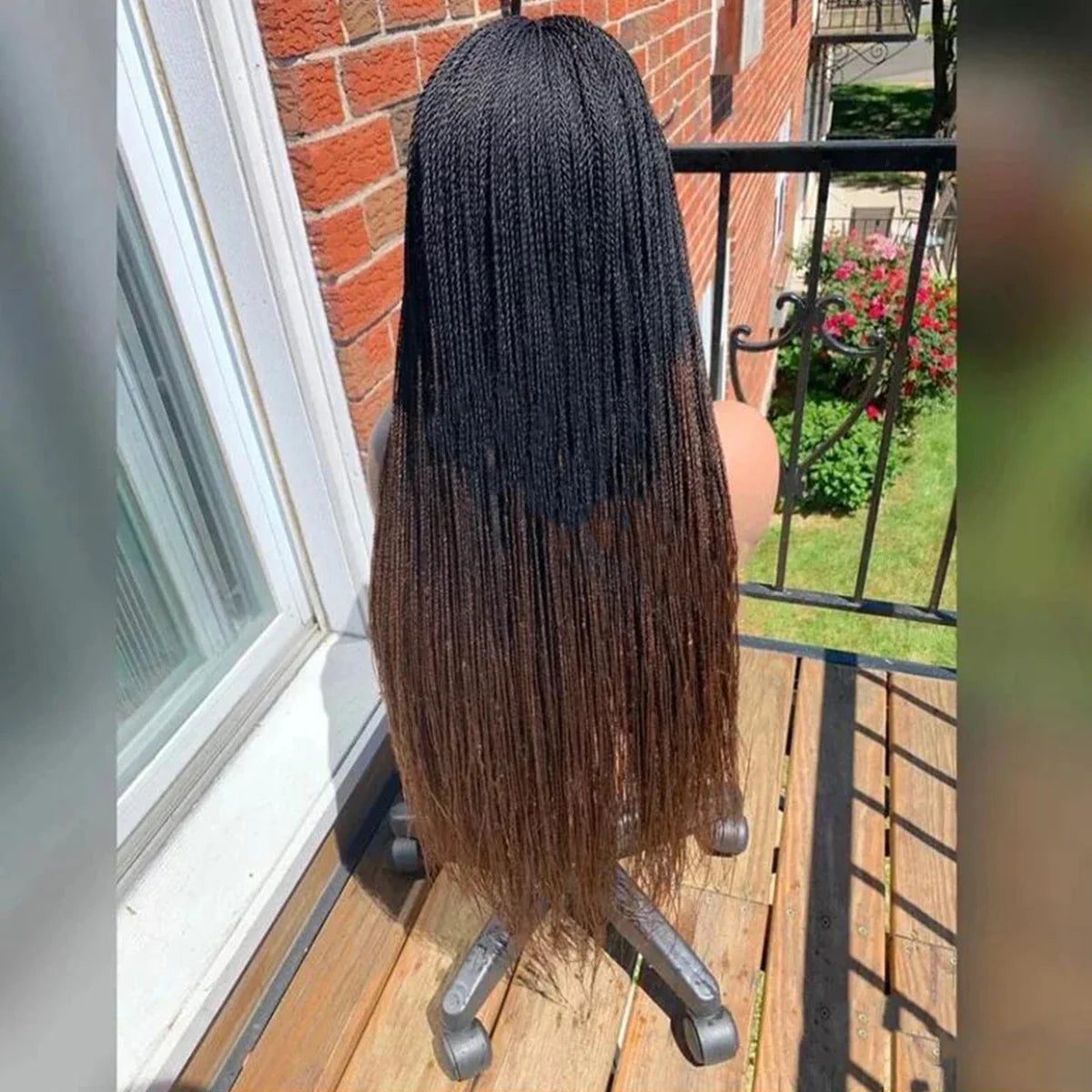 Ready-to-Ship 28" Center Part Box Braids Wig | 13x4 Lace Front | Middle Part | Kanekalon