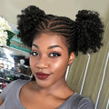 HD Full Lace Cornrow & Box Braid Wig with Double Buns | Transparent Lace Synthetic Hair for Black Women & Girls
