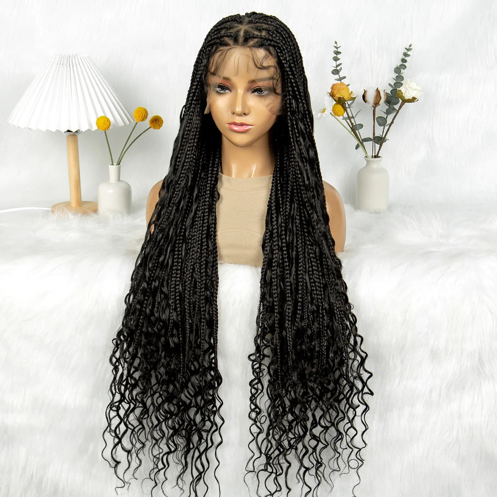Boho Triangle Knotless Box Braids Wig | Full Lace | Baby Hair | KIMA Synthetic