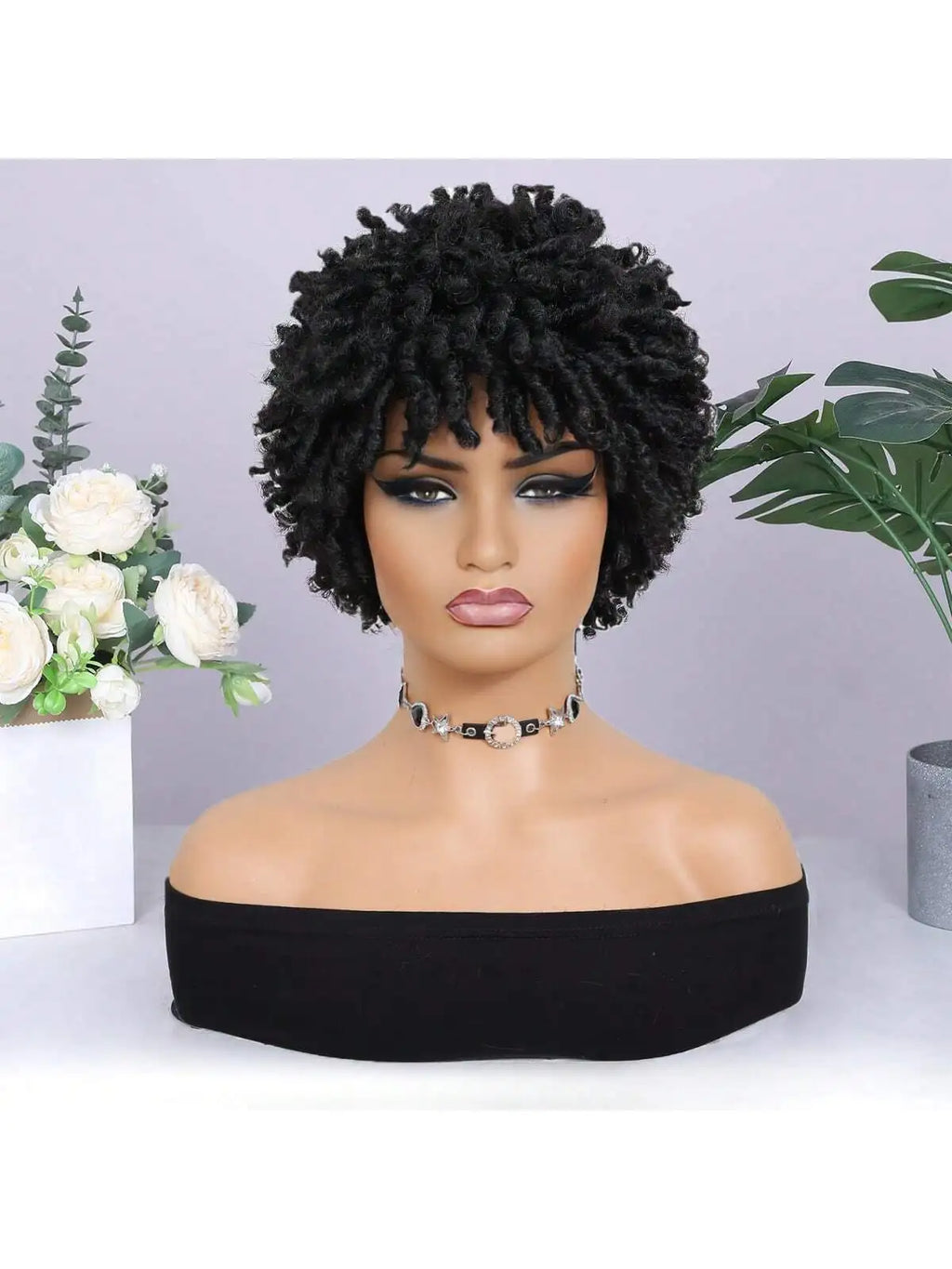 Short Afro Faux Dreads Wig | Heat Resistant Synthetic Braids | Unisex Wig for Black Women & Men