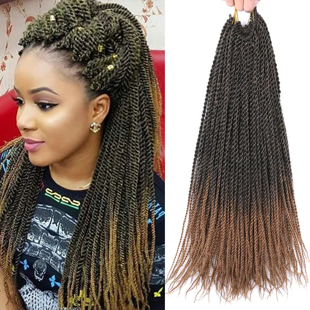 Full Star 30 Strand Pre-Twist Crochet Braids | Senegalese Twist | Ombre