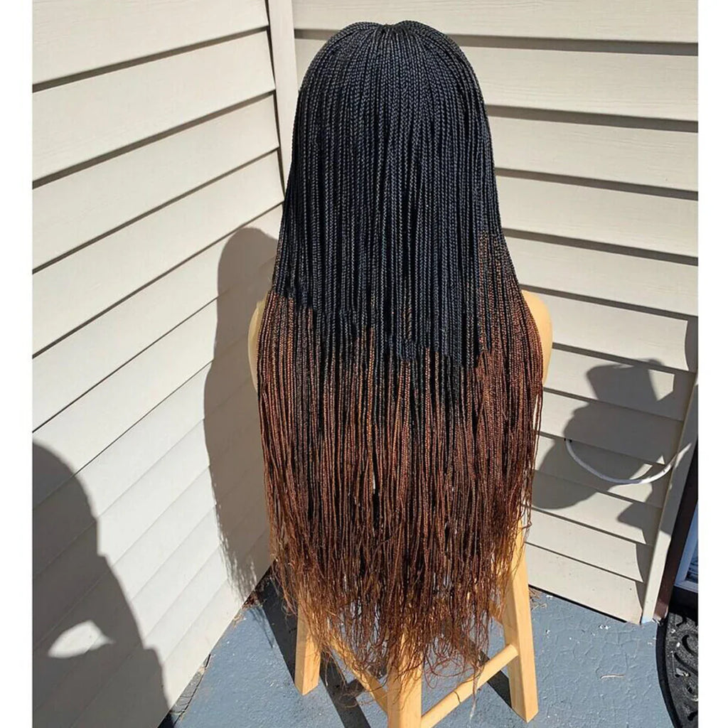 Ready-to-Ship 28" Center Part Box Braids Wig | 13x4 Lace Front | Middle Part | Kanekalon