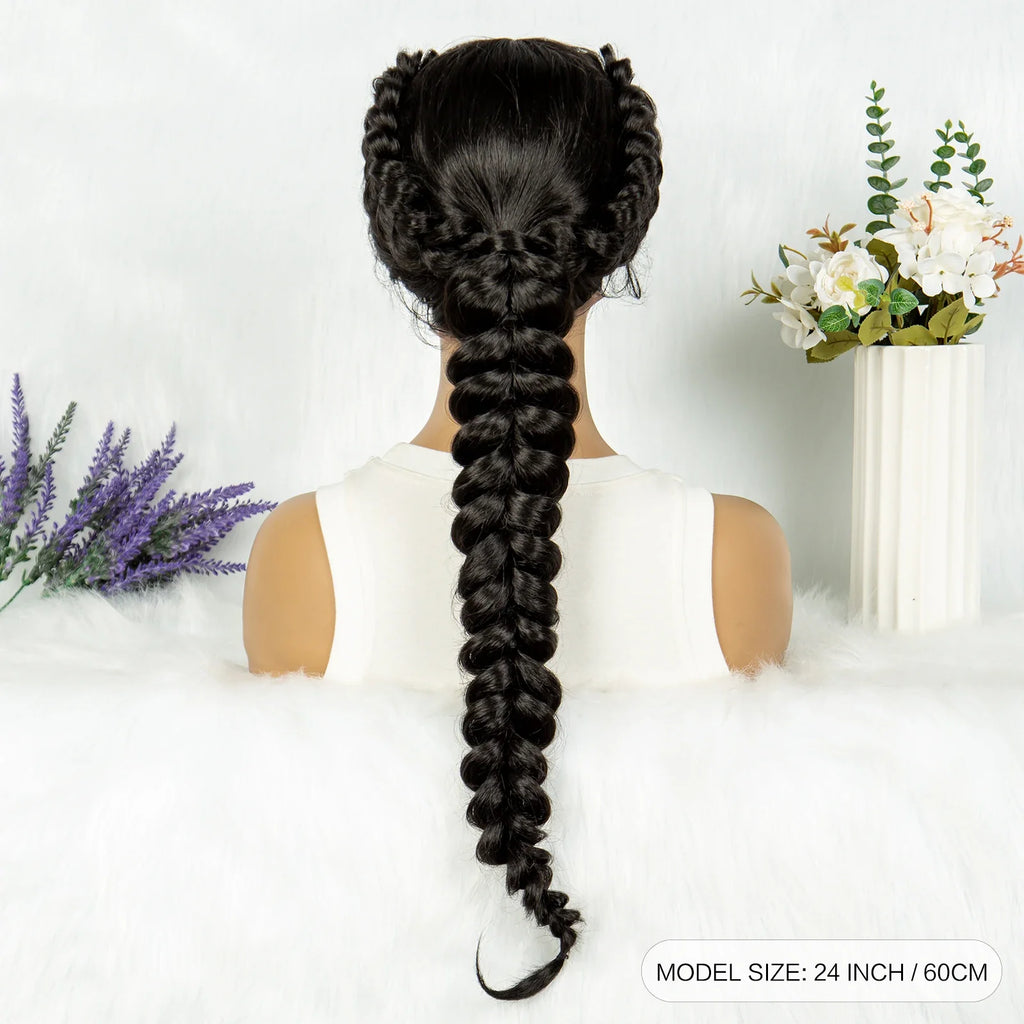 KIMA Dutch Braids Wig | 13x4 Lace Front | Kinky Curly Edges | Baby Hair