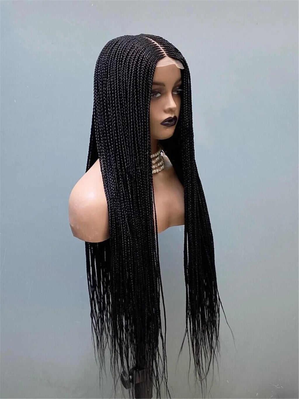 Ready-to-Ship 28" Center Part Box Braids Wig | 13x4 Lace Front | Middle Part | Kanekalon