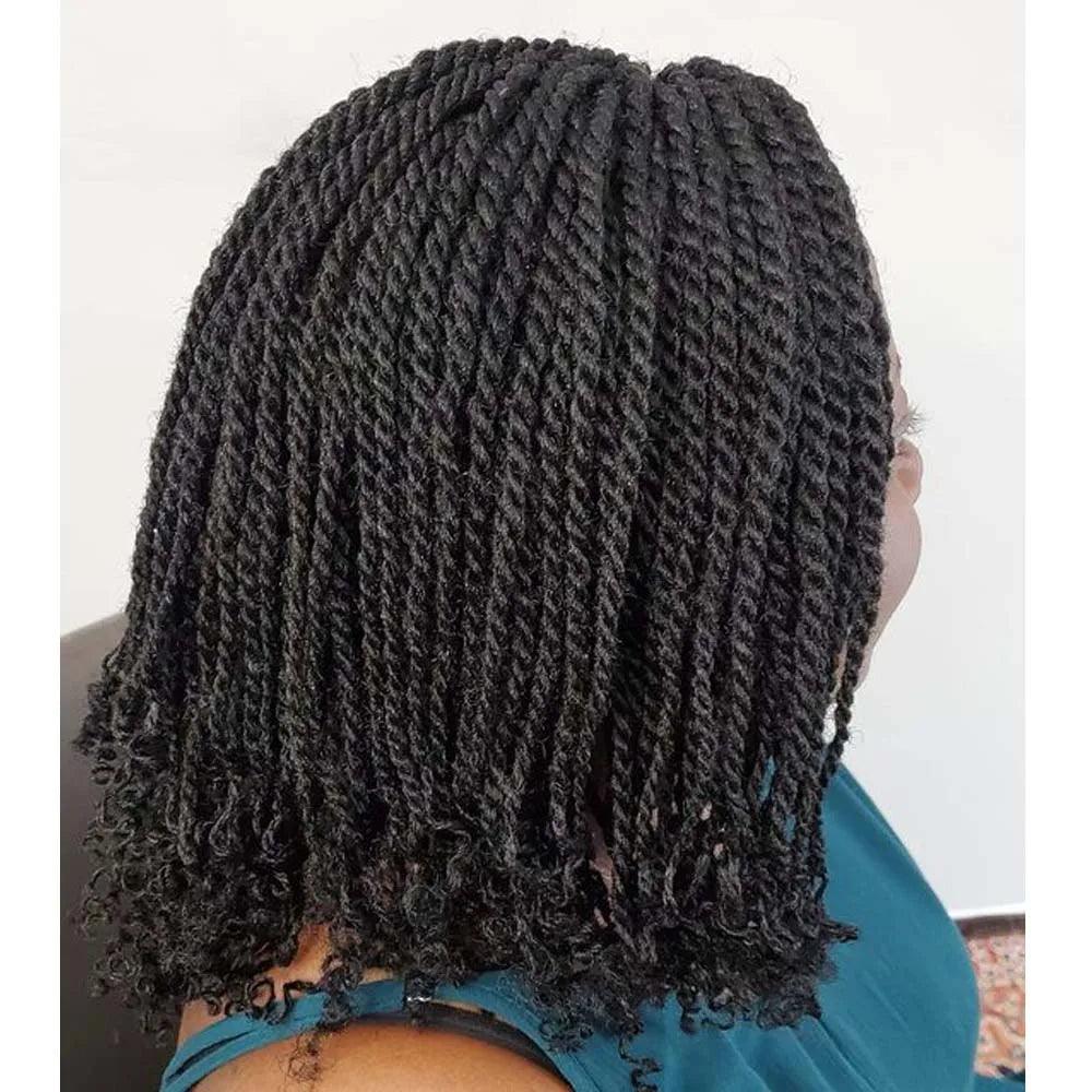 Short Box Braided Wig | Kinky Twist Crochet Wig | Heat Resistant | Synthetic Braids for Black Women