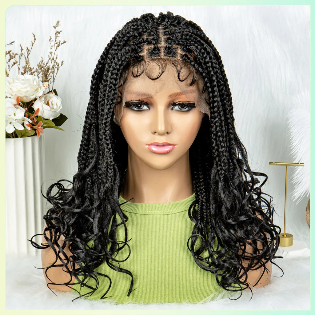 Pre-Looped Bohemian Box Braids with Curly Ends | Crochet Hair