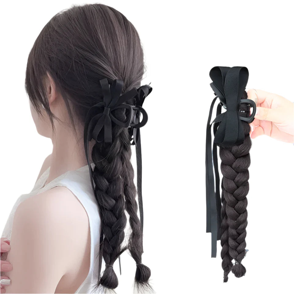 Long Claw Clip-In Braid Ponytail Extension | Heat-Resistant Synthetic Hairpiece | Party & Daily Wear