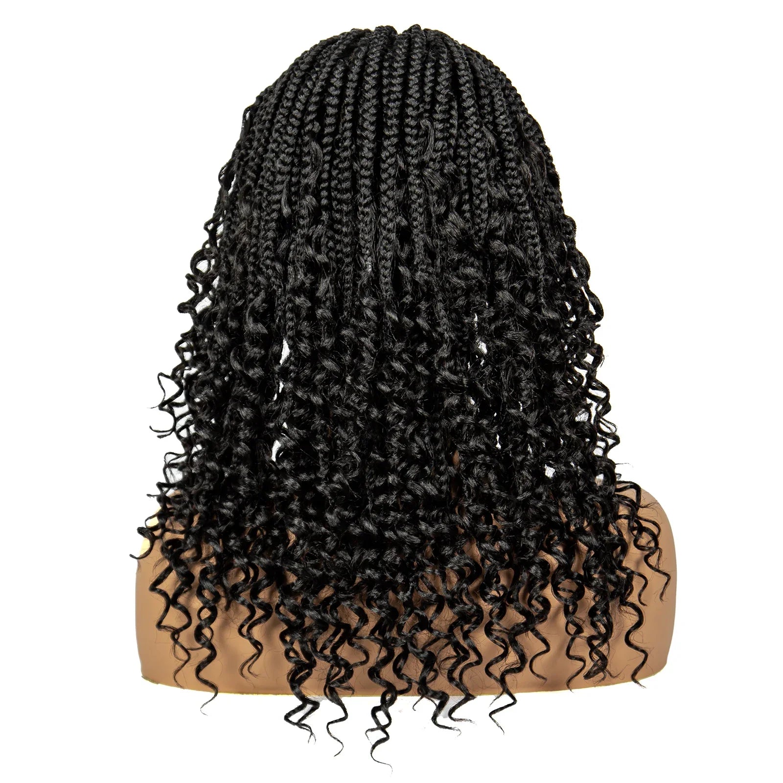 Short Boho Knotless Braids Bob Wig with Curly Ends | Full Lace
