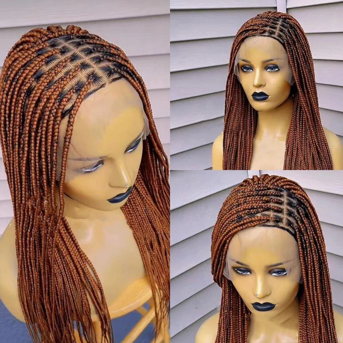 Ready-to-Ship 28" Center Part Box Braids Wig | 13x4 Lace Front | Middle Part | Kanekalon