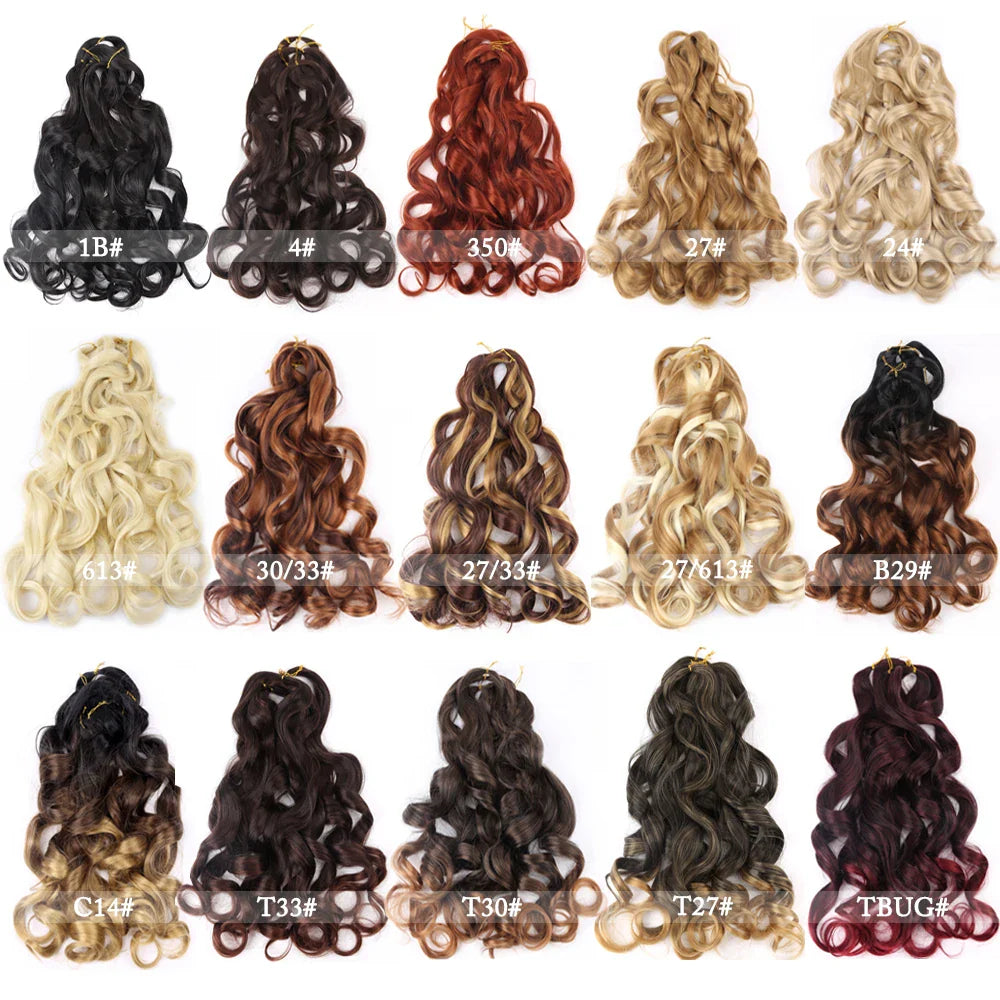 French Curly Crochet Braiding Hair - Ombre Spiral Curls - Pre-Stretched Synthetic Hair Extensions