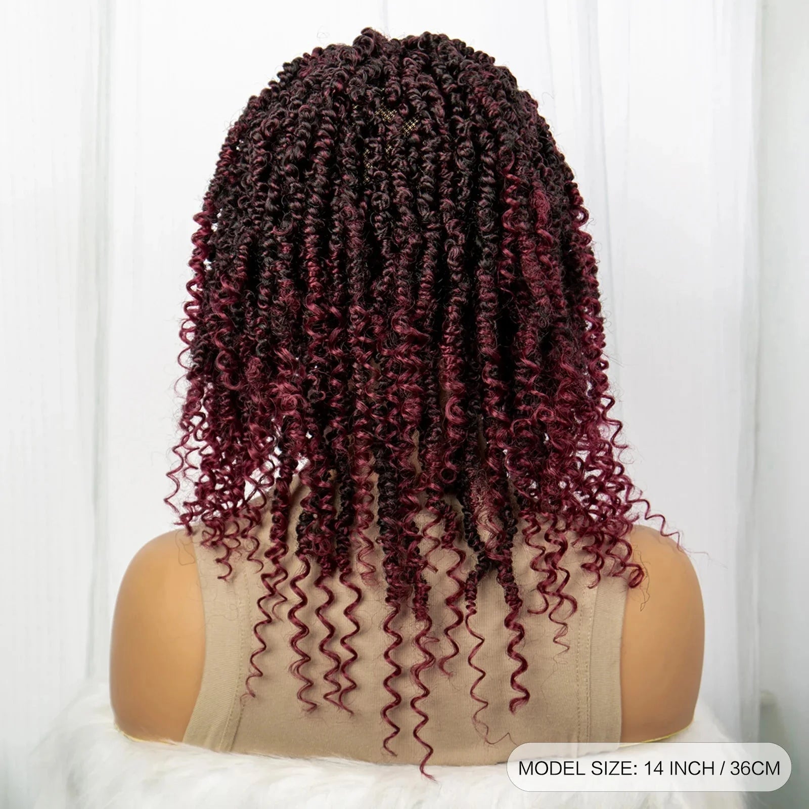 1B/27 Short Passion Twist Lace Front Wig | Knotless Braids | Baby Hair | Synthetic Twist Spring Wig