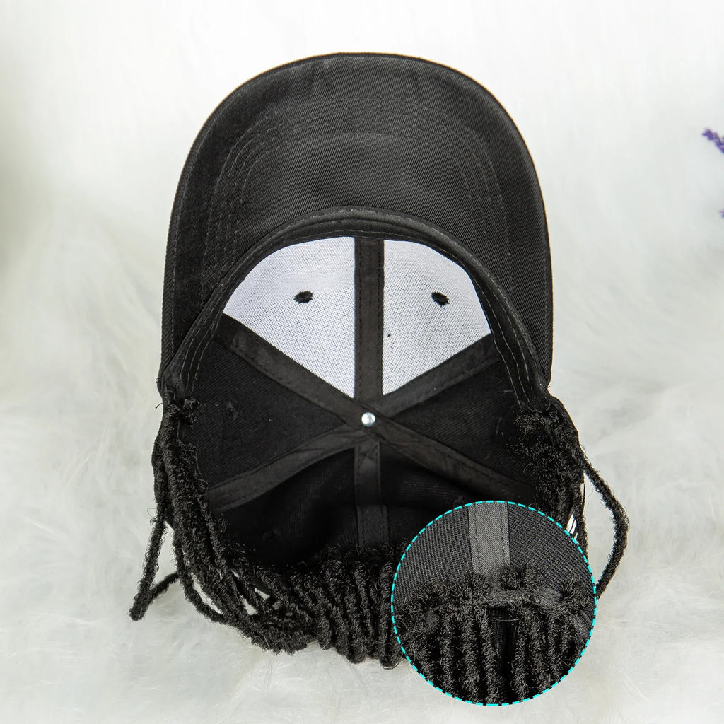 Braided Baseball Cap Wig | Adjustable Hat Wig | Afro Black Women & Girls