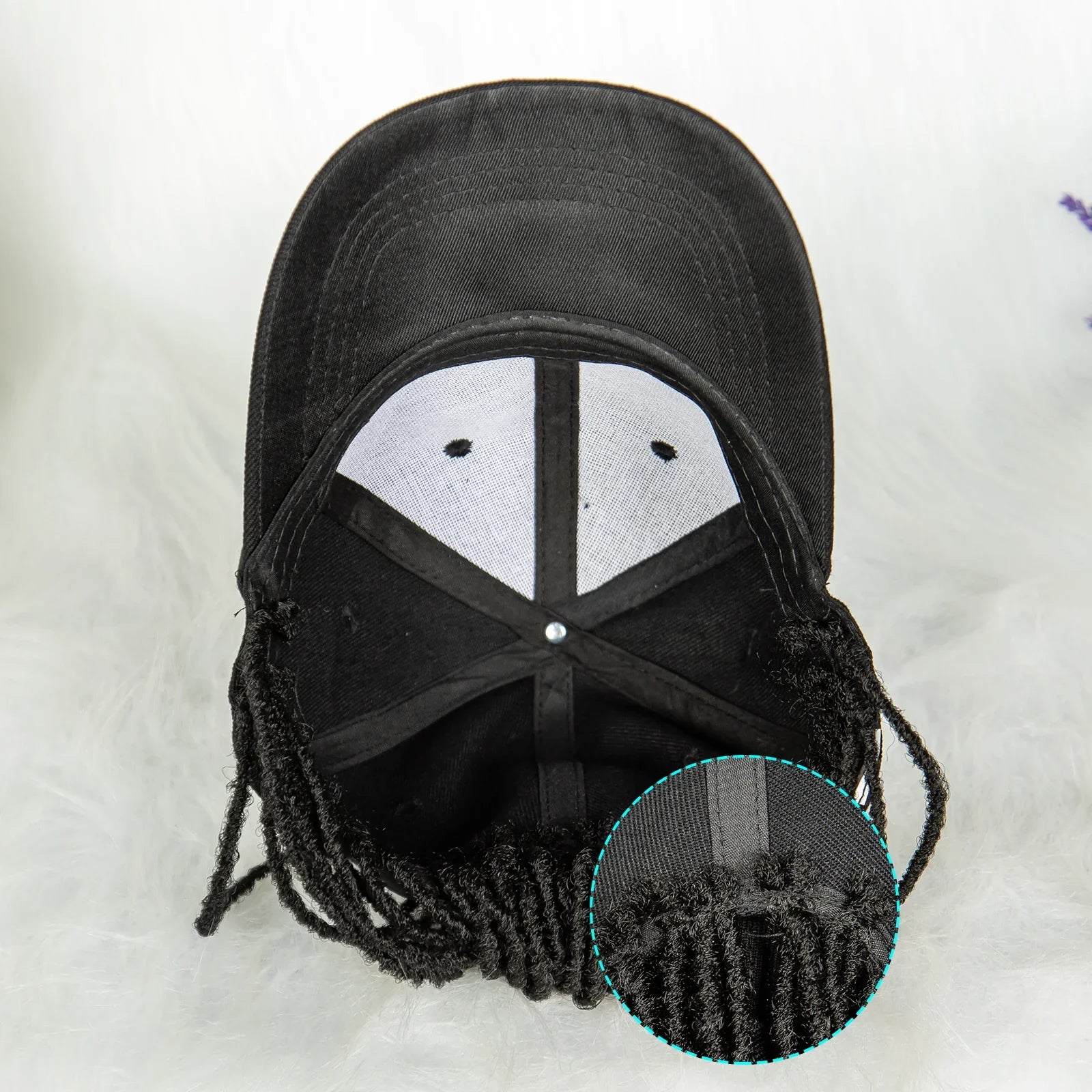 Braided Baseball Cap Wig | Adjustable Hat Wig | Afro Black Women & Girls