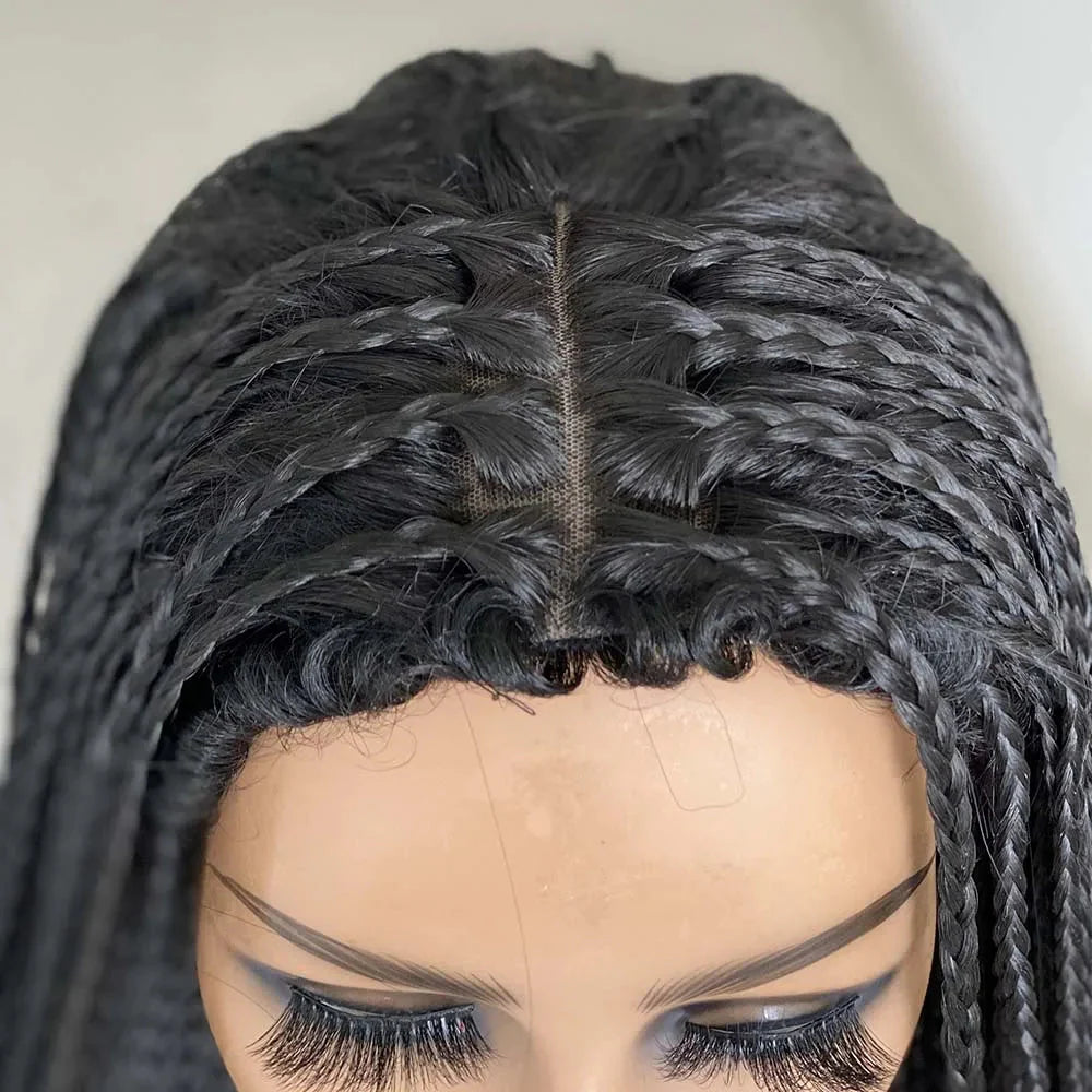 Ombre Box Braided Wig | Fake Scalp | 26"+ Long Straight Braids | Synthetic Braiding Hair | Cosplay & Daily Use