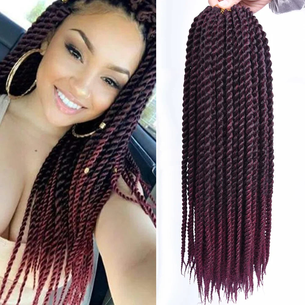 Full Star Senegalese Twist Crochet Braids | 30 Strands/Pack | Ombre Colors