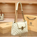 Luxury Genuine Leather Chain Shoulder Bag for Women | New Designer Large Capacity Underarm Handbag (Diamond Lattice)