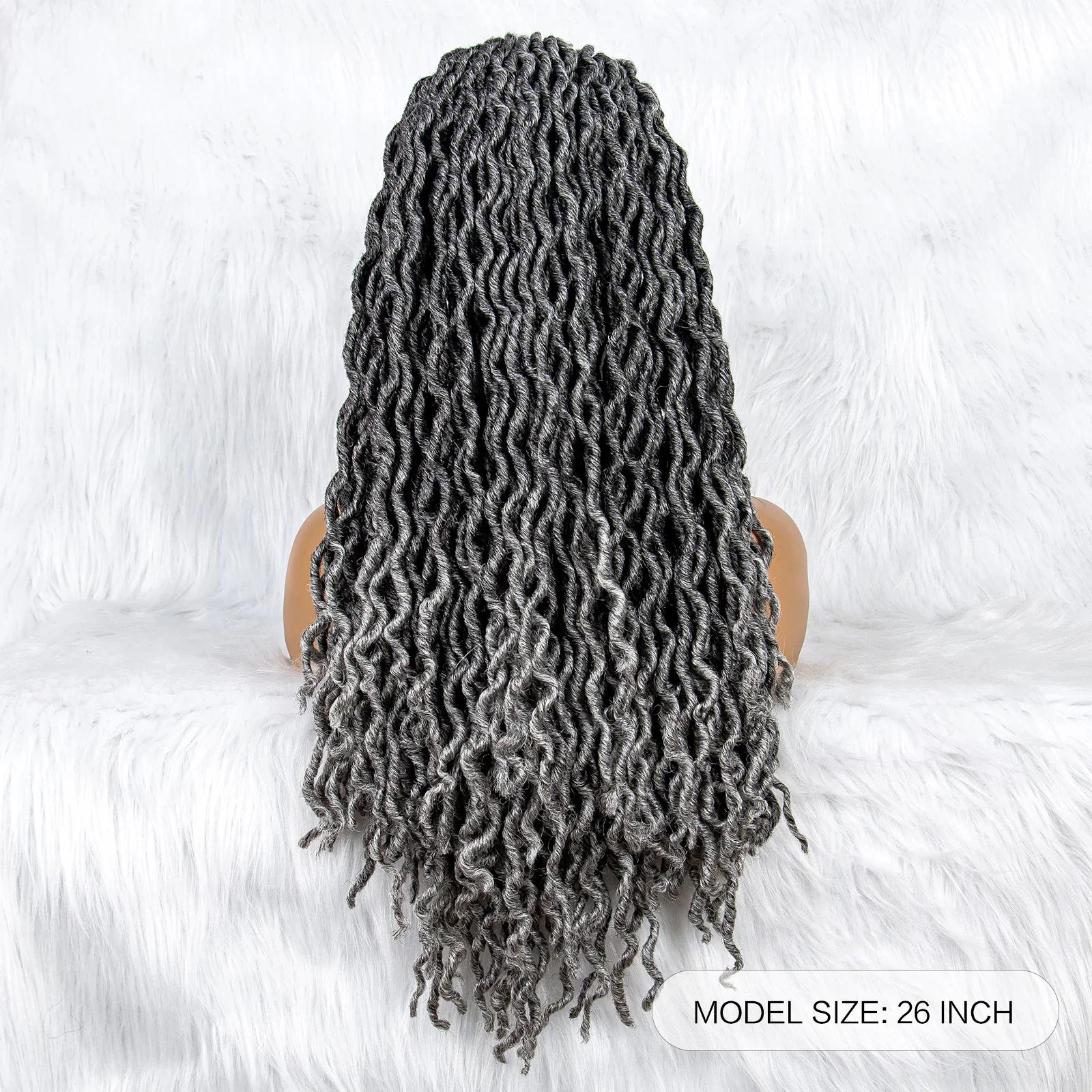 Knotless Box Braided Wig with Curly Ends & Baby Hair | Synthetic Lace Front Wig for Black Women