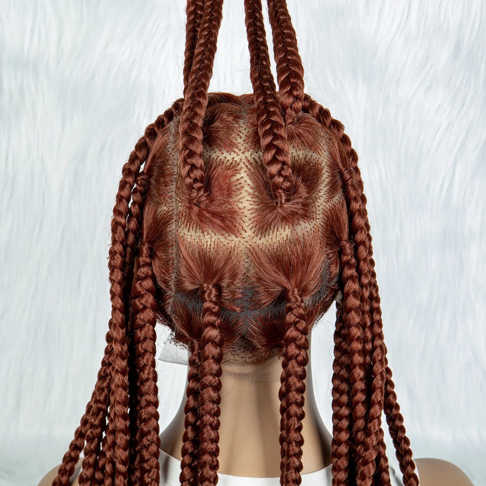 36" Ginger Cornrow & Jumbo Box Braids Wig | Full Lace | #350 Color | Knotless | KIMA Wigs