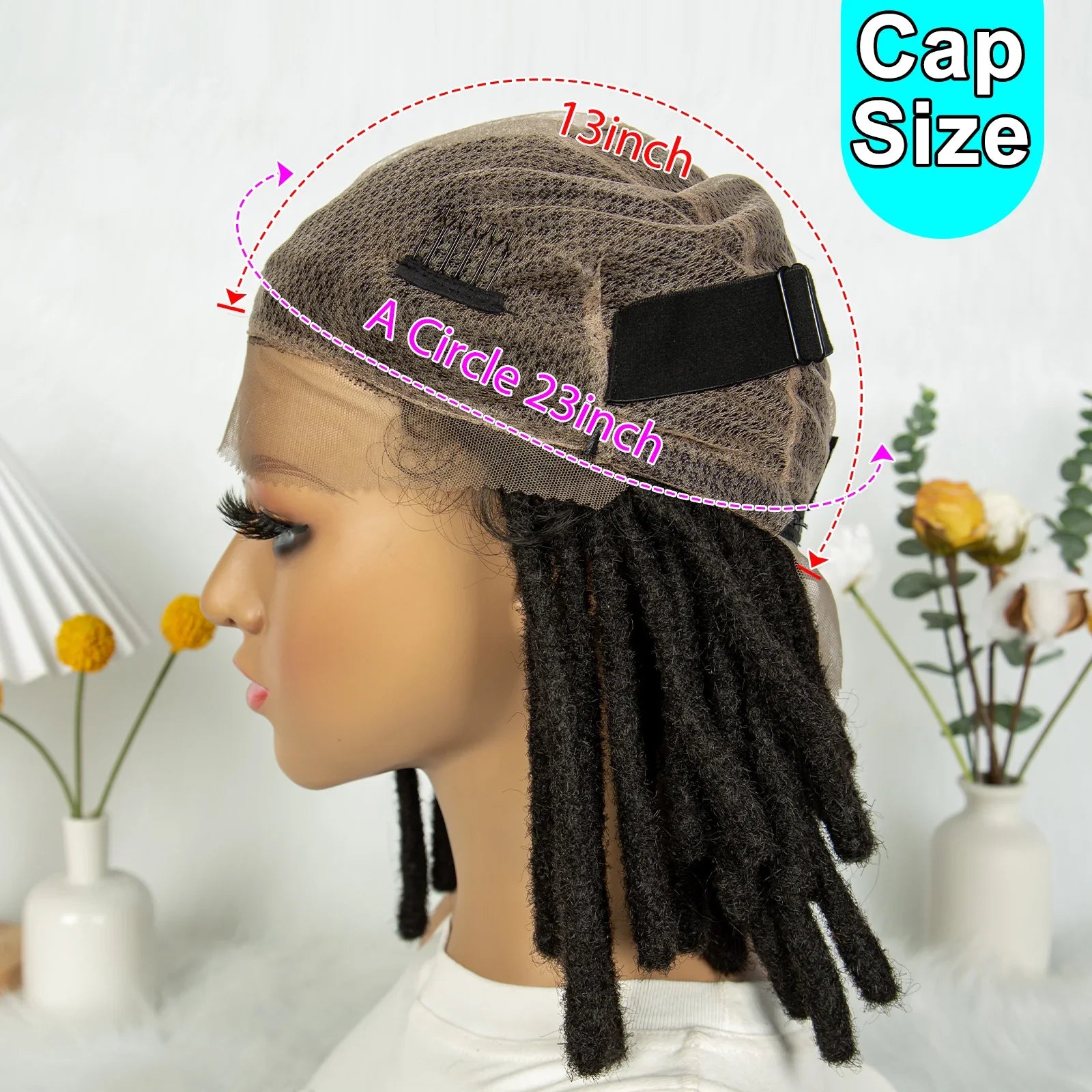 Short Locs Cornrow Braids Wig | Full Lace | Baby Hair | African Inspired