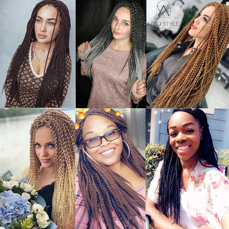 Full Star 30 Strand Pre-Twist Crochet Braids | Senegalese Twist | Ombre