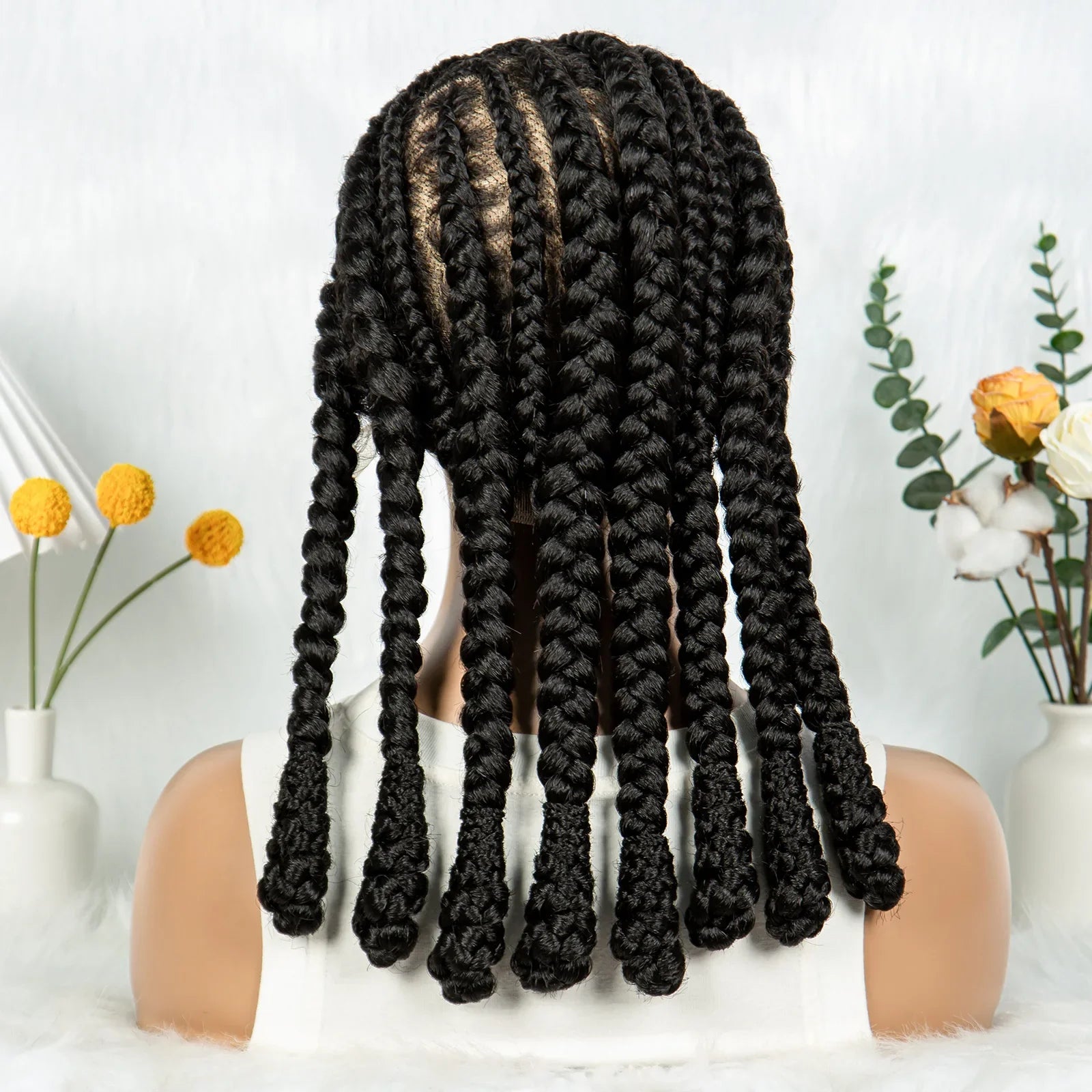 Cornrow & Bantu Knots Braided Wig | Stitch Braids | Full Lace | Synthetic Hair | Kima Wigs