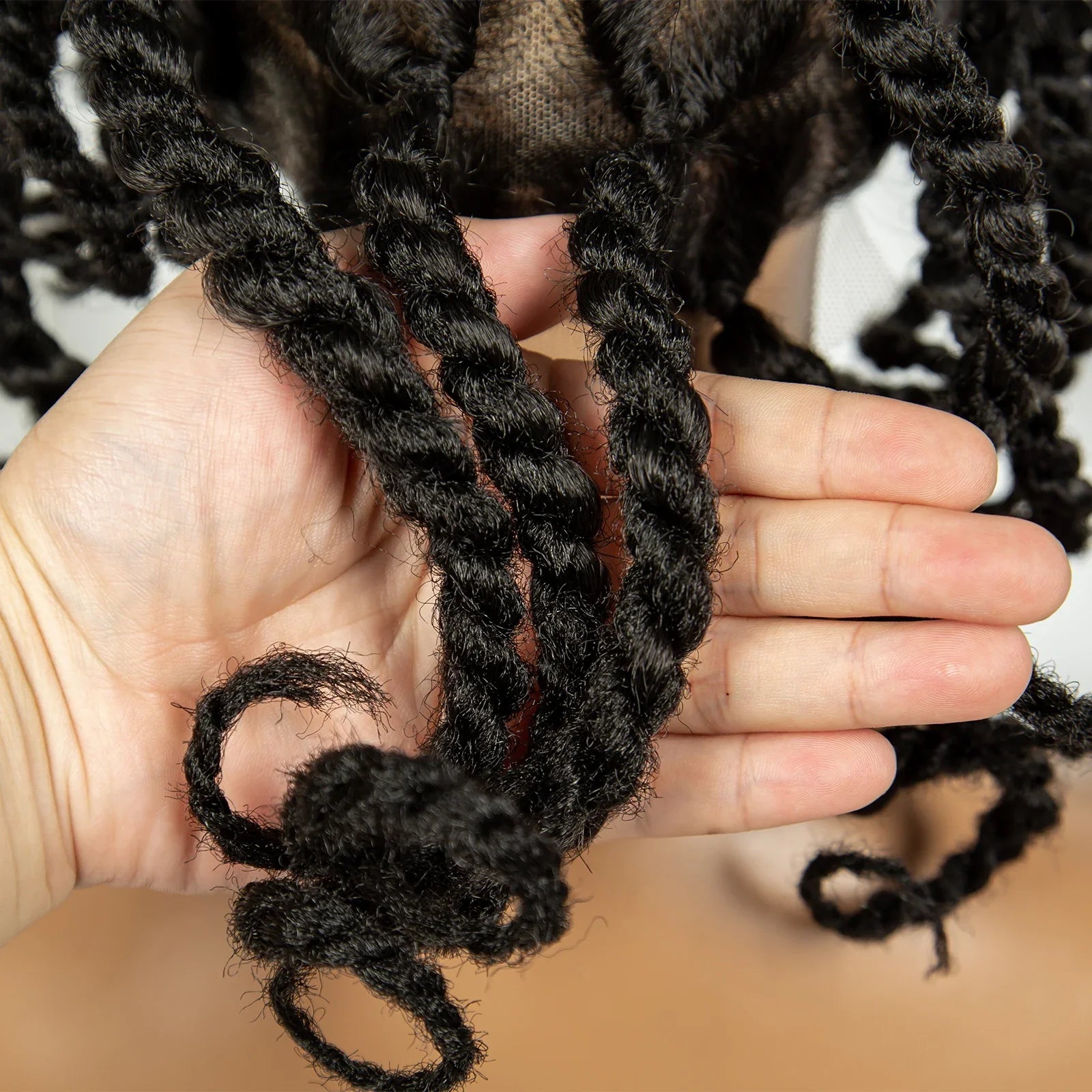 Handmade Bantu Knotless Braids Full Lace Wig | Baby Hair | Synthetic Braided Lace Frontal Wig