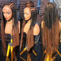 Ready-to-Ship 28" Center Part Box Braids Wig | 13x4 Lace Front | Middle Part | Kanekalon