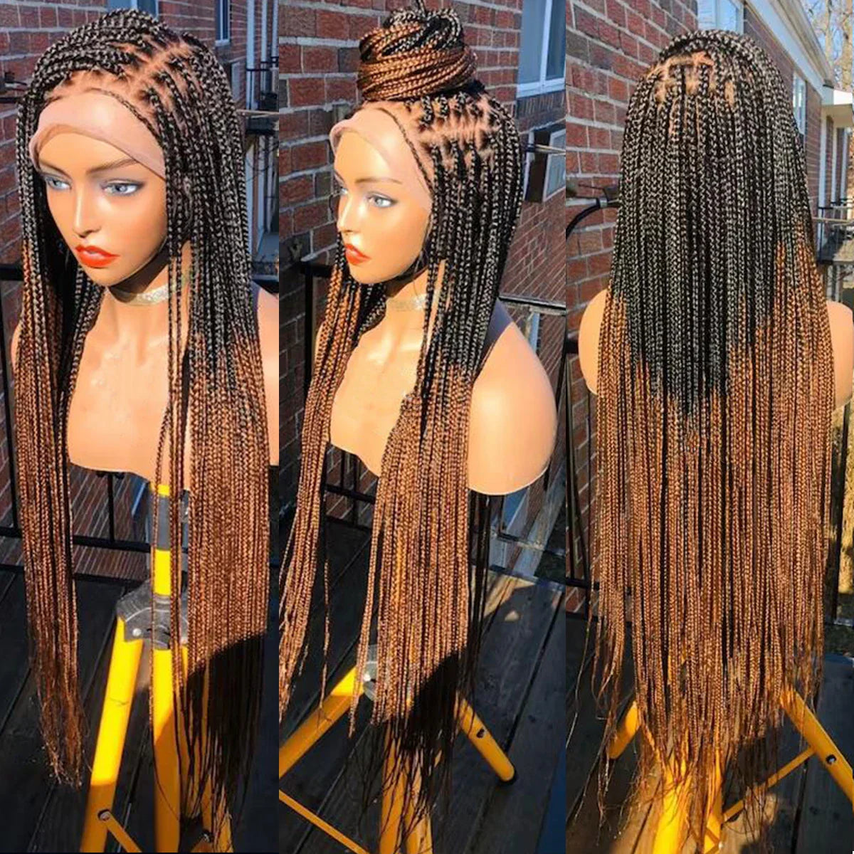 Ready-to-Ship 28" Center Part Box Braids Wig | 13x4 Lace Front | Middle Part | Kanekalon