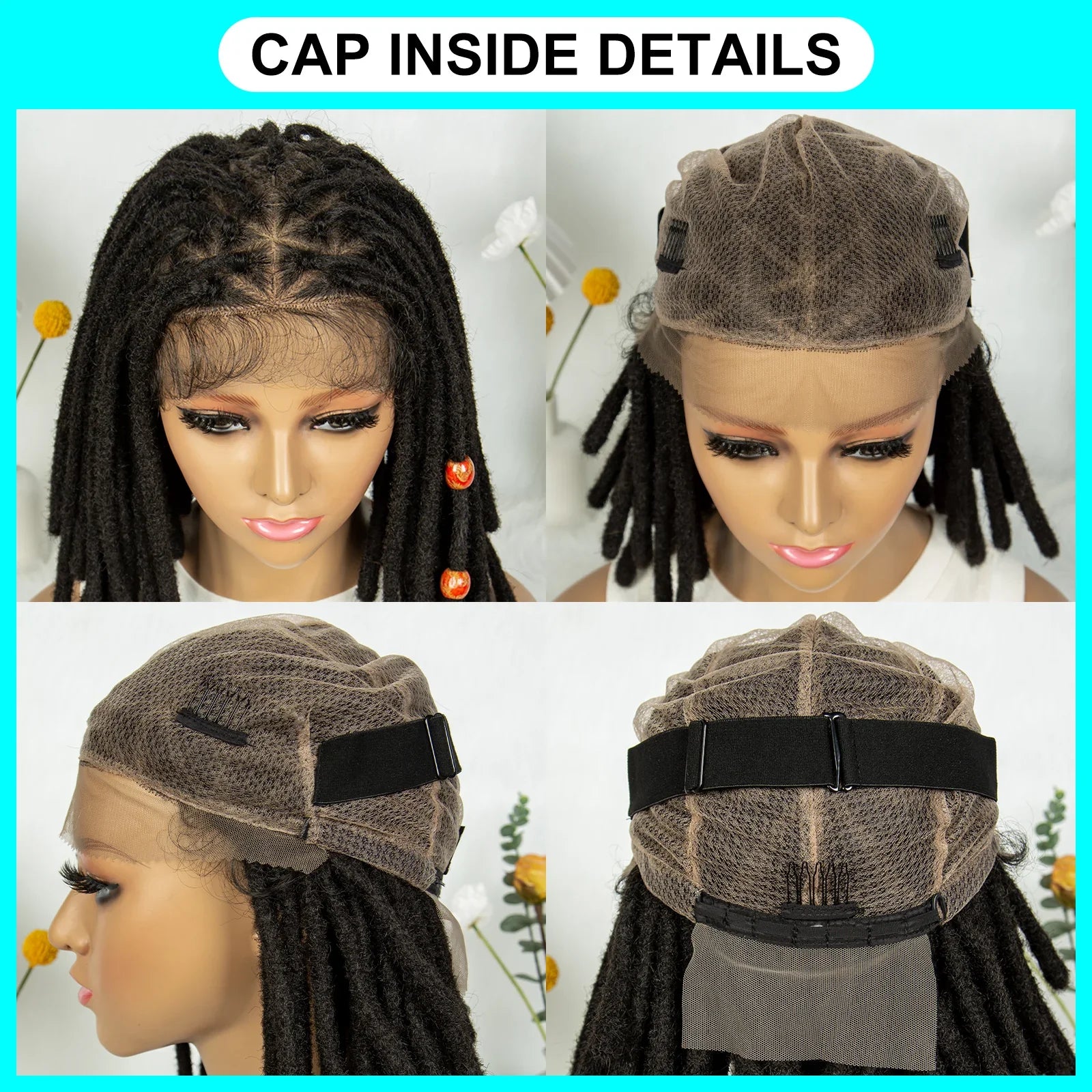 Short Locs Cornrow Braids Wig | Full Lace | Baby Hair | African Inspired
