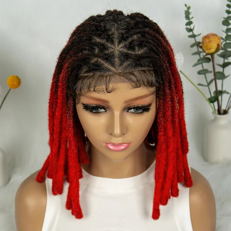 Short Locs Cornrow Braids Wig | Full Lace | Baby Hair | African Inspired