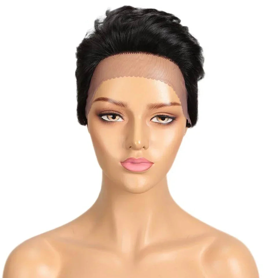 Pixie Cut Lace Front Wig | Short Straight Peruvian Human Hair for Black Women