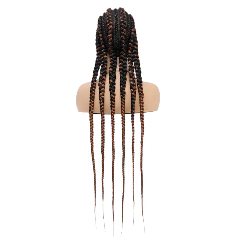 36" Jumbo Knotless Box Braids Wig | Incoo Full Lace Cornrow Wig | Transparent Lace | African Braided Hair