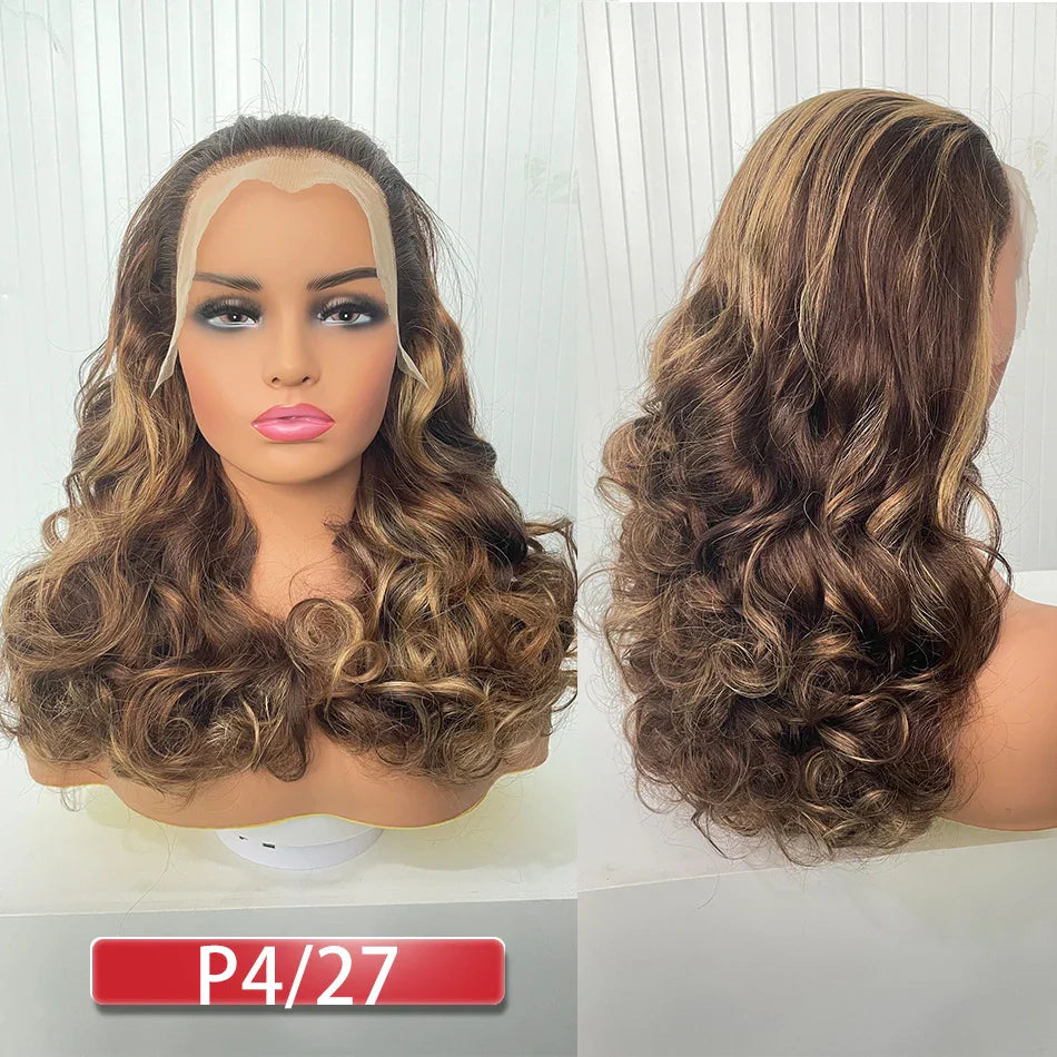 100% Human Hair | Highlight | Ombre | Double Drawn | Brazilian | Remy | Bouncy Body Wave | Full Fumi | Bouncy Weave | Wavy Hair Lace Wigs