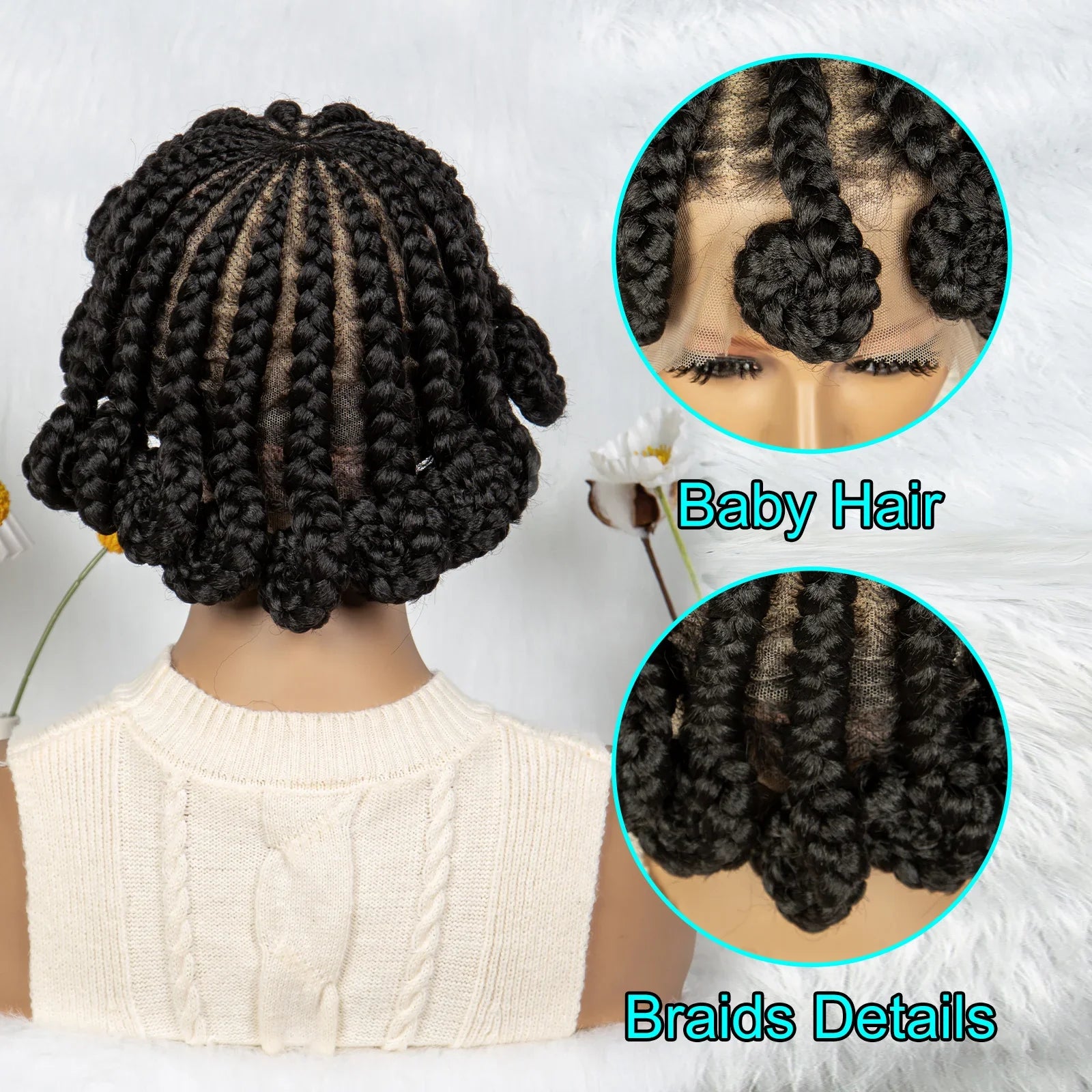 KIMA Dutch Cornrow Braided Full Lace Wig | Easy Install Dreadlocks Braid Wig