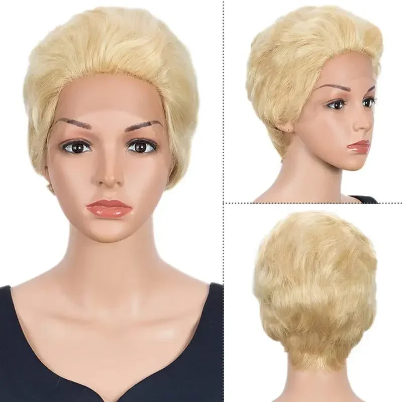 Pixie Cut Lace Front Wig | Short Straight Peruvian Human Hair for Black Women