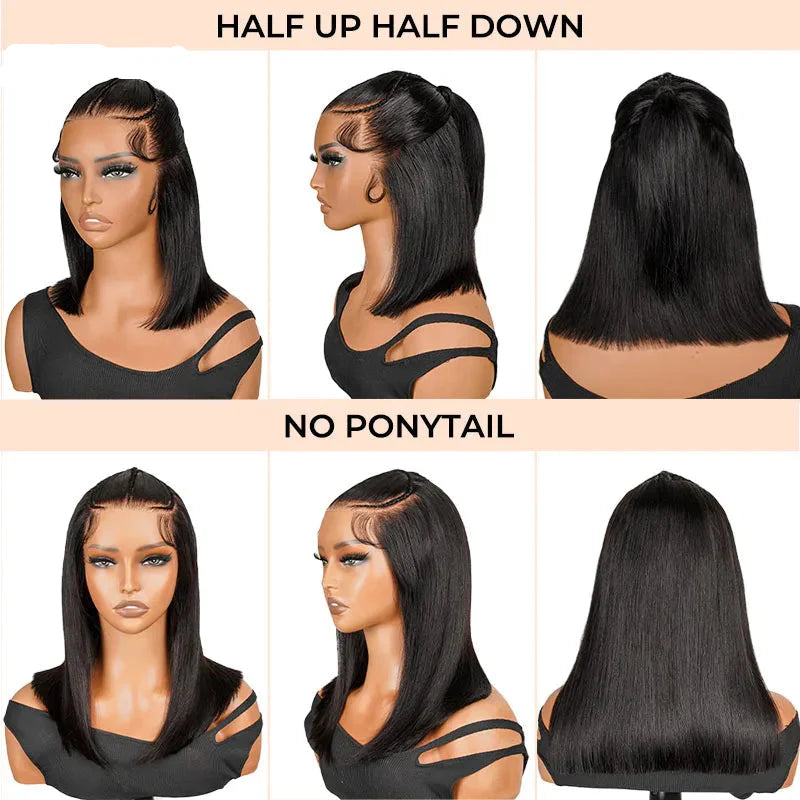 Pre-Braided Half Up Half Down & Ponytail Wig | 13x4 Lace Frontal | Pre-Plucked & Pre-Cut | Ready-to-Go Synthetic Braided Wig